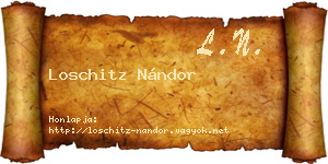 Loschitz Nándor névjegykártya